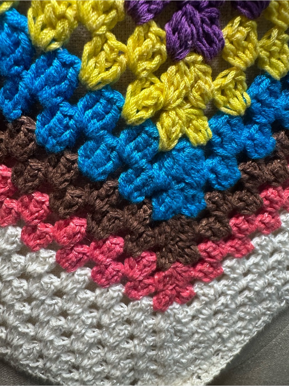 White Crochet V-Neck Tank Top with Multicolor Chevron Stripes - Picture 7 of 7